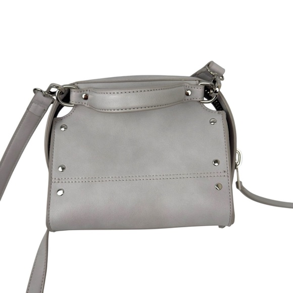 Dream Control Grey Small Crossbody/Handle Purse Studded Faux Leather Vegan - Picture 5 of 16
